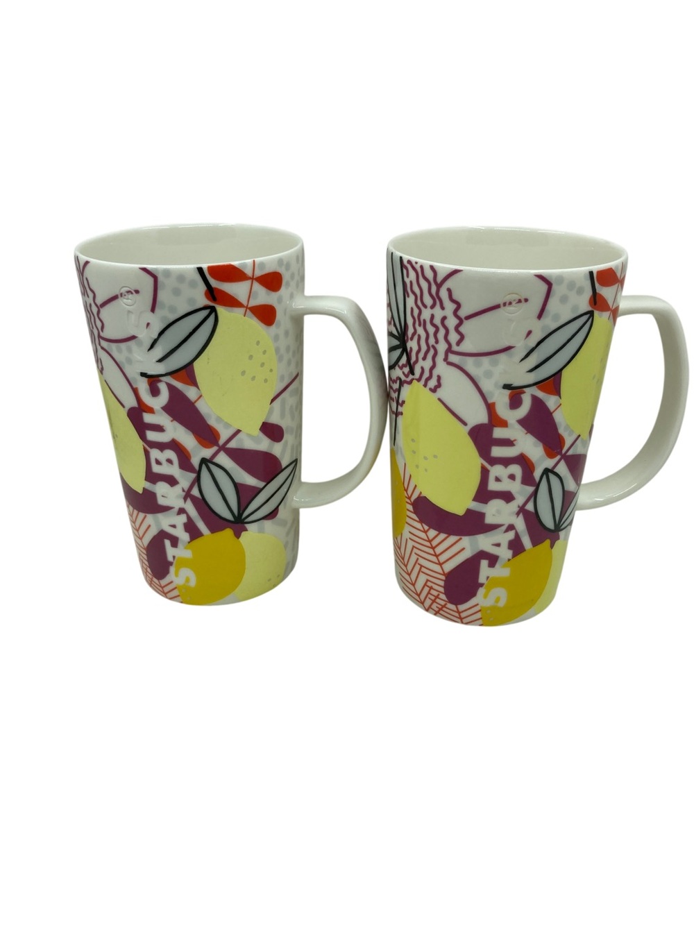 Starbucks Lemon Floral Mugs Set of 2